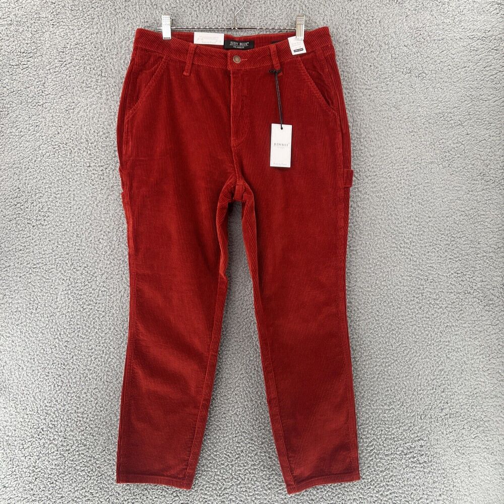 Judy Blue Rust Corduroy Jeans Women’s 29 High Waist Slim Fit Carpenter Pants NWT